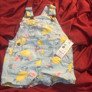 NWT Sz 12 mths lemon shortalls by osh kosh